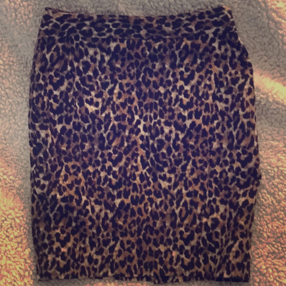 Cheetah Print Skirt by The Loft, Size 2P.